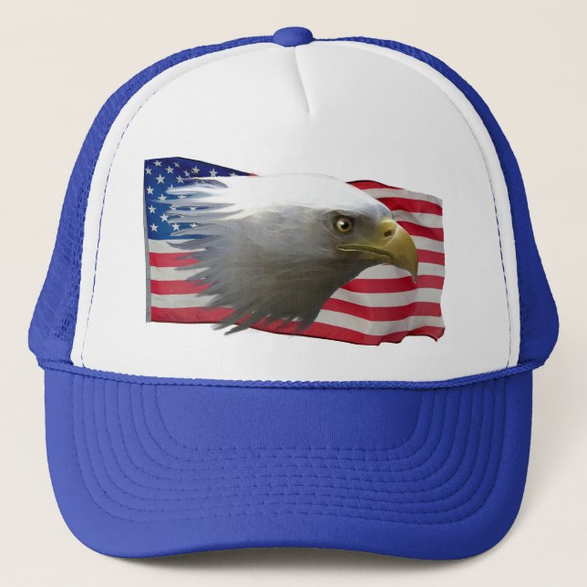 Bald Eagle & USA Drapeau Casquette patriotique (Devant)
