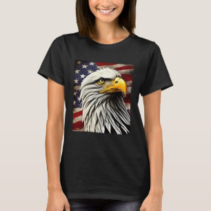 Bald Eagle USA Flag Realistic Painting American 4t T-Shirt