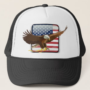 Bald eagle Usa flag Trucker Hat