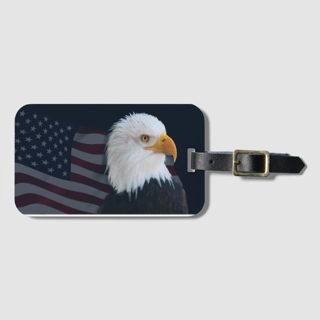Bald eagle usa luggage tag (Front Horizontal)