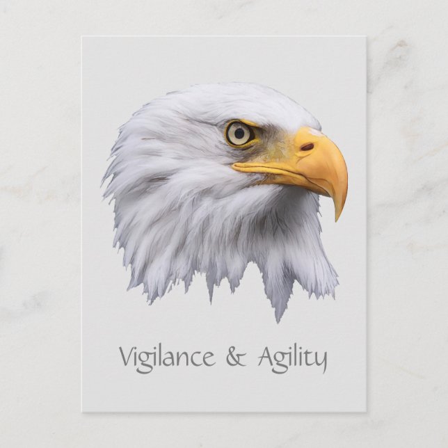 Bald Eagle Vigilance & Agility customizable Postcard (Front)