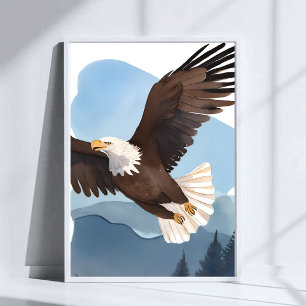 Bald Eagle Watercolor Painting Poster