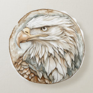 Bald Eagle Wild Tame and Timeless Collection Round Pillow