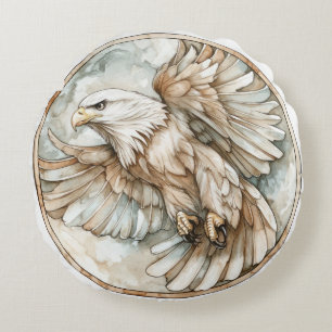 Bald Eagle Wild Tame and Timeless Collection Round Pillow