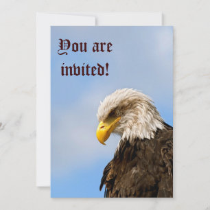 Bald Eagle Wildlife Portrait Art Invitation