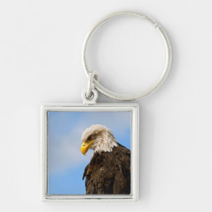 Bald Eagle Wildlife Portrait Art Keychain