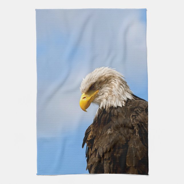 Bald Eagle Wildlife Portrait Art Kitchen Towel (Vertical)