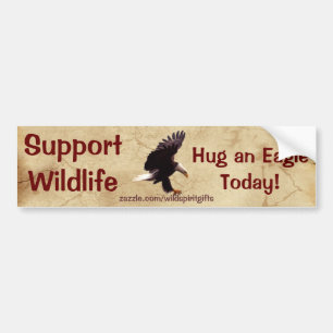BALD EAGLE Wildlife Support Funny Bumper Sticker