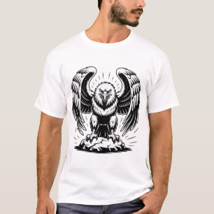 Bald Eagle Wings Spread Graphic Majestic Bird T-Shirt
