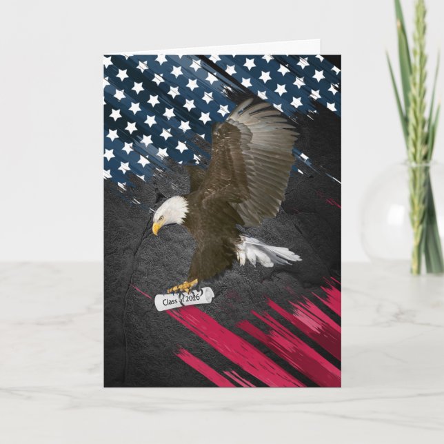 Bald Eagle with 2026 Graduation Diploma Card (Front)