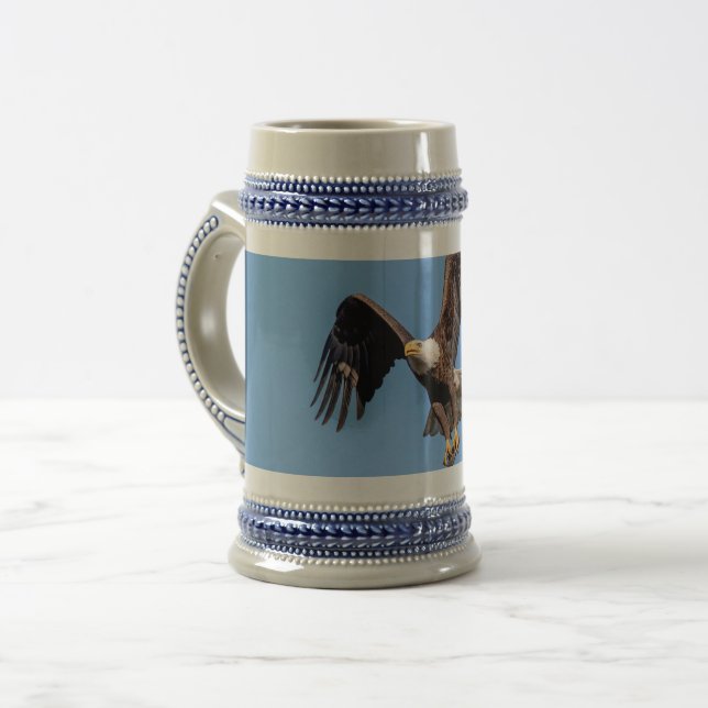 Bald Eagle with a fish Beer Stein (Front Left)