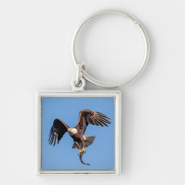 Bald Eagle with a fish Keychain (Front)