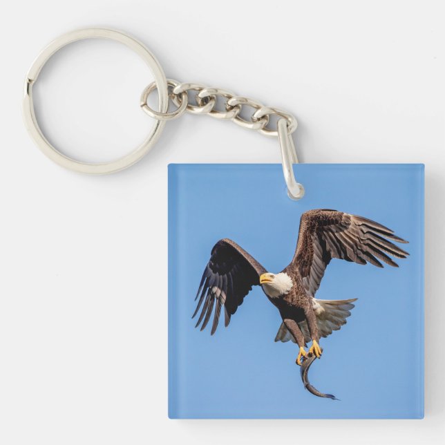 Bald Eagle with a fish Keychain (Front)