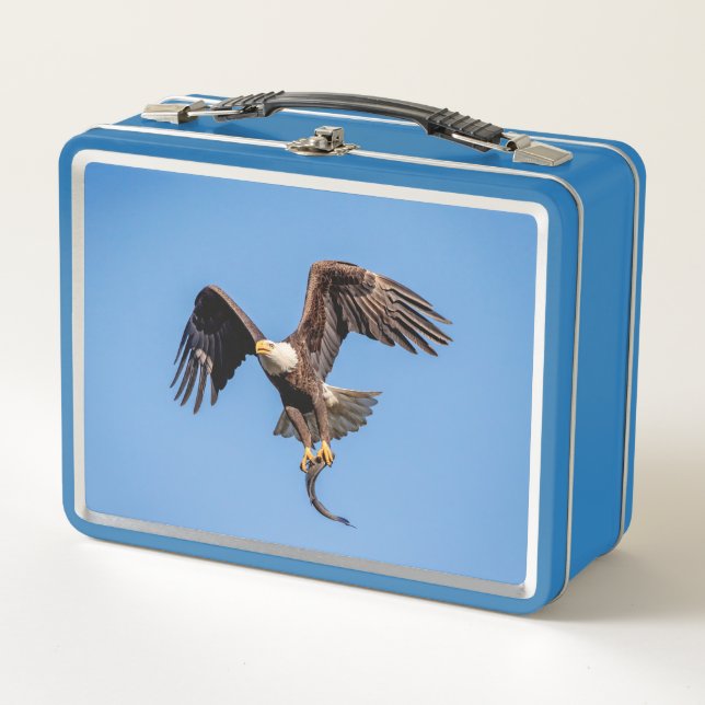 Bald Eagle with a fish Metal Lunch Box (Front)