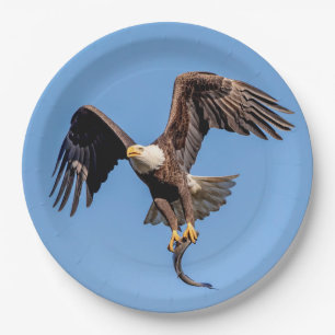 Bald Eagle with a fish Paper Plate