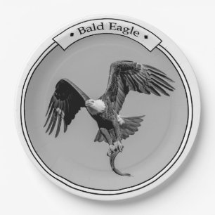 Bald Eagle with a fish Paper Plate