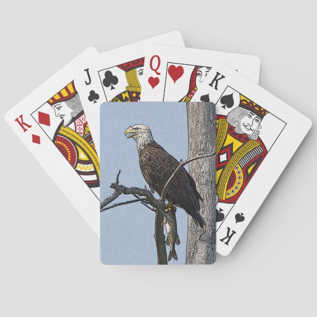 Bald Eagle with a fish Playing Cards (Back)