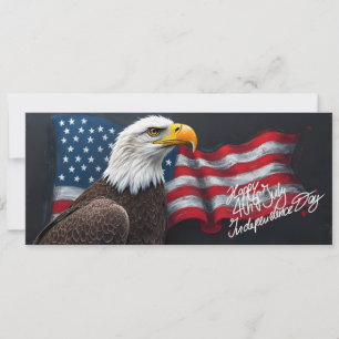 Bald Eagle with American Flag 4th of July Art