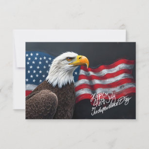 Bald Eagle with American Flag 4th of July Art