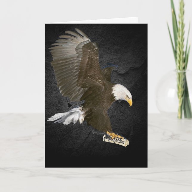 Bald Eagle With Congratulations Grad Diploma  Card (Front)