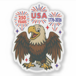 Bald Eagle with Fireworks– USA 250 Years 1776-2026