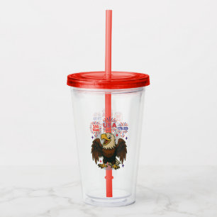 Bald Eagle with Fireworks– USA 250 Years 1776-2026 Acrylic Tumbler