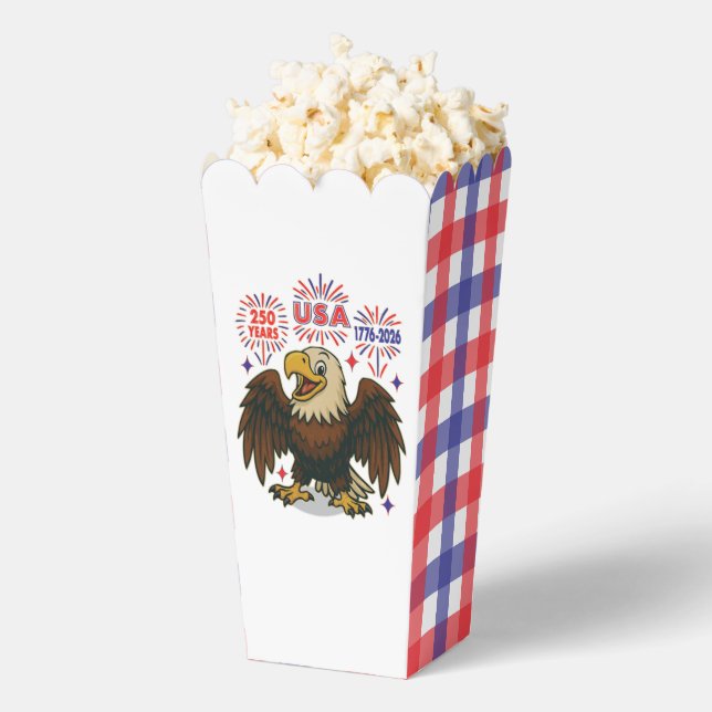 Bald Eagle with Fireworks– USA 250 Years 1776-2026 Favor Box (Popped)