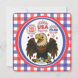 Bald Eagle with Fireworks– USA 250 Years 1776-2026 Invitation