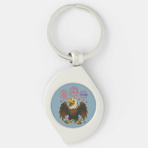 Bald Eagle with Fireworks– USA 250 Years 1776-2026 Keychain