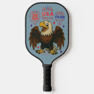 Bald Eagle with Fireworks– USA 250 Years 1776-2026 Pickleball Paddle