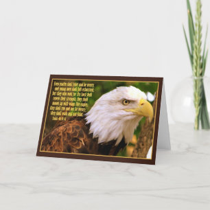 Bald Eagle with Isaiah 40:30-31 Card