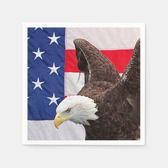 Bald Eagle with the American Flag Napkin (Front)