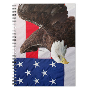 Bald Eagle with the American Flag Notebook