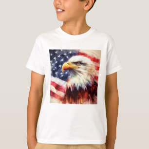 Bald Eagle with United States of America flag T-Shirt