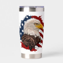 Bald Eagle with USA Flag Patriotic 