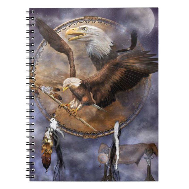 Bald Eagles, Dreamcatcher and Feathers Notebook (Front)