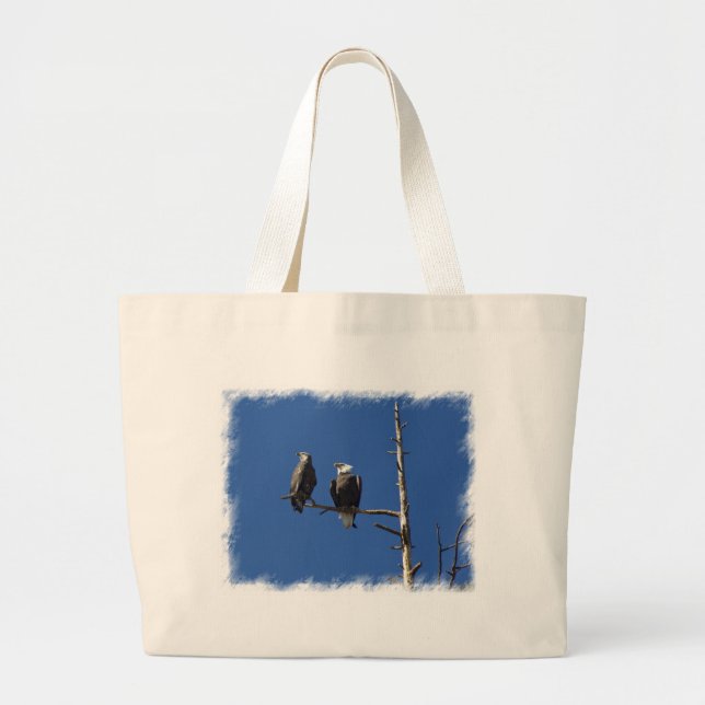Bald Eagles Large Tote Bag (Front)