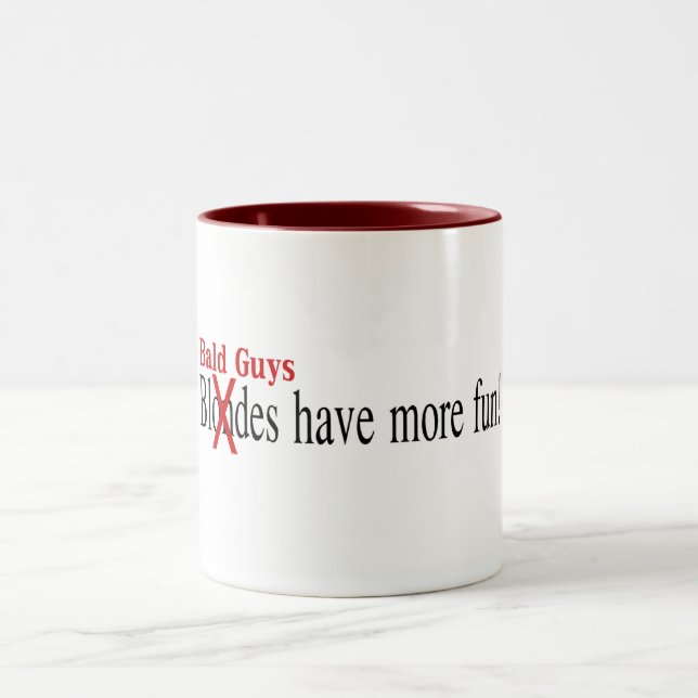Bald Guys Have More Fun Two-Tone Coffee Mug (Center)