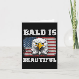 Bald Is Beautiful 4th Of July Independence Day Bal Card
