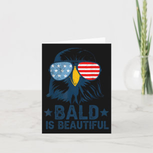 Bald Is Beautiful 4th Of July Independence Day Bal Card