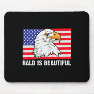 Bald Is Beautiful 4th Of July Independence Day Bal Mouse Pad