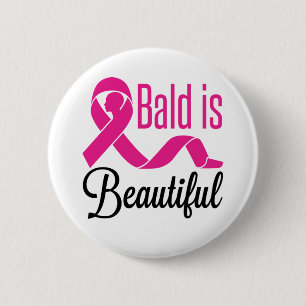 Bald Is Beautiful Breast Cancer Survivor Awareness 2 Inch Round Button