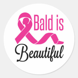 Bald Is Beautiful Breast Cancer Survivor Awareness Classic Round Sticker