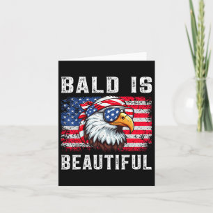 Bald Is Beautiful Funny Eagle Bandana Patriotic 4t Card