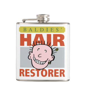 Bald Man Gift. Baldies Hair Restorer Hip Flask