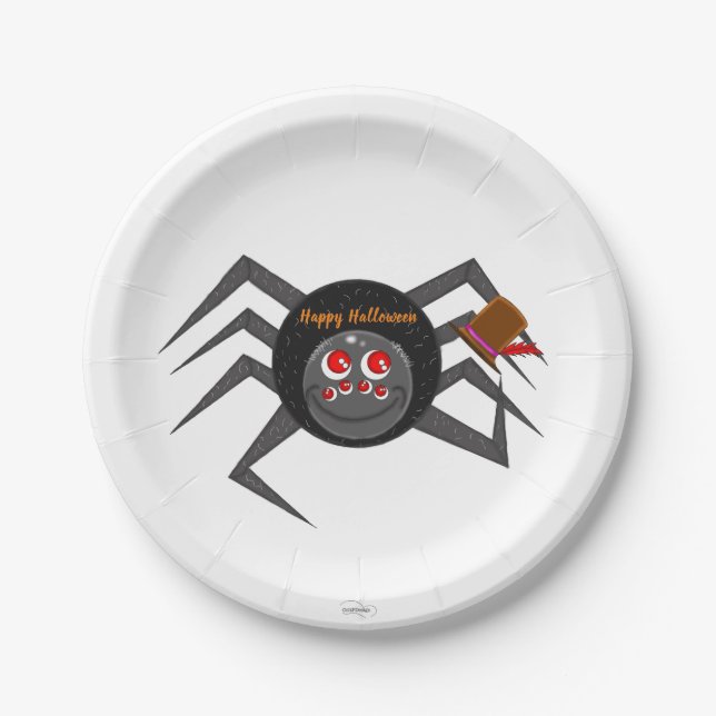 Bald Spider Paper Plate (Front)