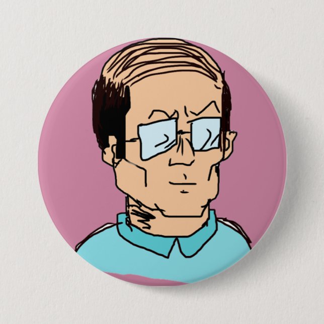 baldness 3 inch round button (Front)
