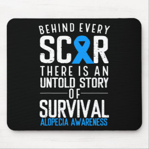 Baldness Hair Loss Blue Ribbon Alopecia Areata Awa Mouse Pad