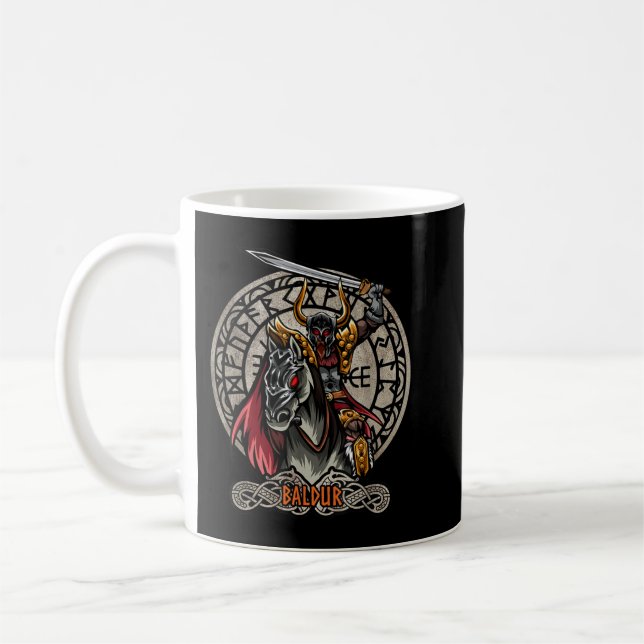 Baldur Norse Mythology Valhalla Viking Nordic God Coffee Mug (Left)