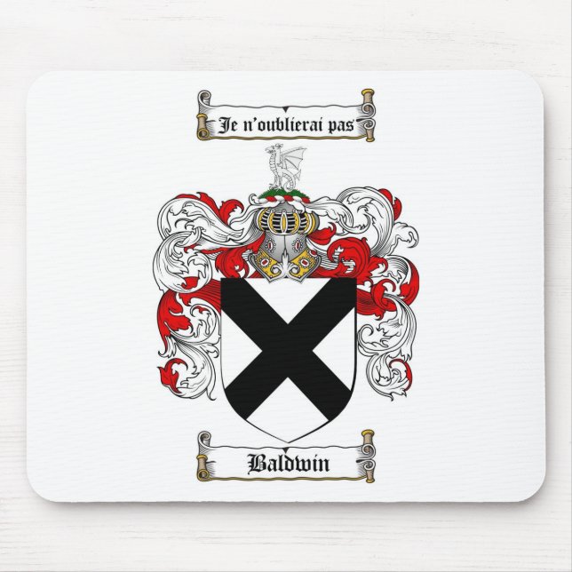BALDWIN FAMILY CREST -  BALDWIN COAT OF ARMS MOUSE PAD (Front)
